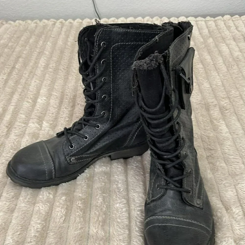 Gray Roxy Combat Boot 8.5 - Picture 2 of 2